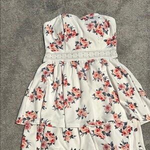 Floral White Juniors Dress